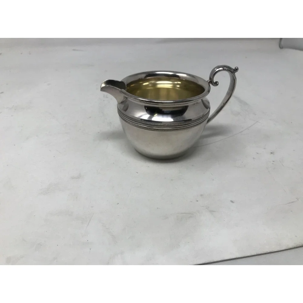 Set of 2 Silverplate Creamer and Sugar Bowl ~ Pictorial Marks Crown H Shield 113
